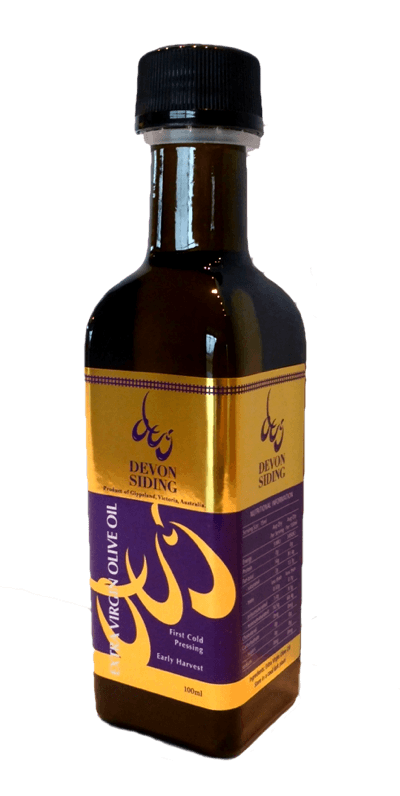 A 100ml bottle of Devon Siding extra virgin olive oil